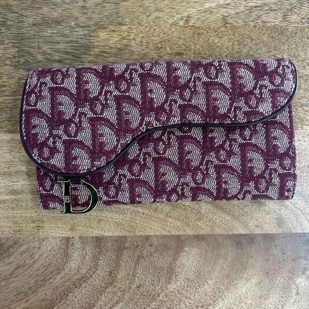 Dior Monogram Burgundy Wallet